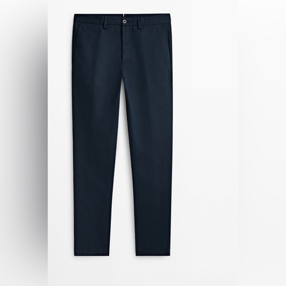 = Massimo Dutti RELAXED FIT CANVAS CHINO TROUSERS Size 36 - Picture 5 of 8